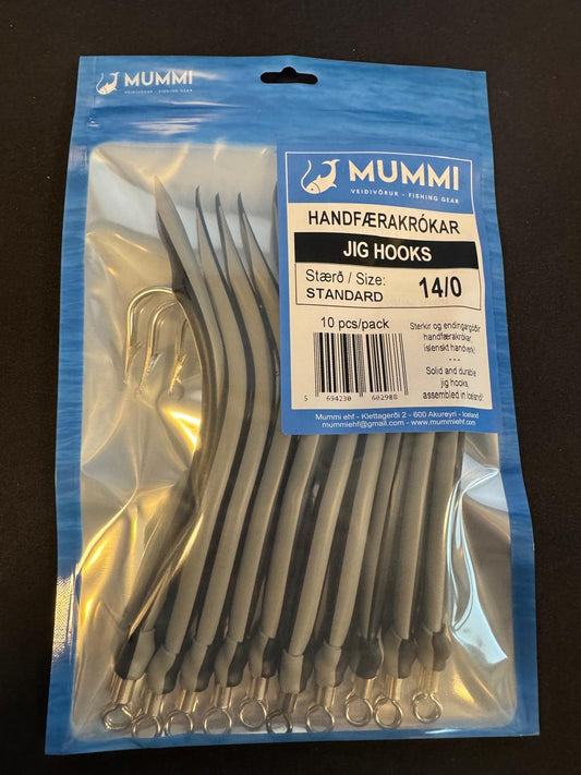 14/0 Krókar, Standard, 10 stk í pakkningu
