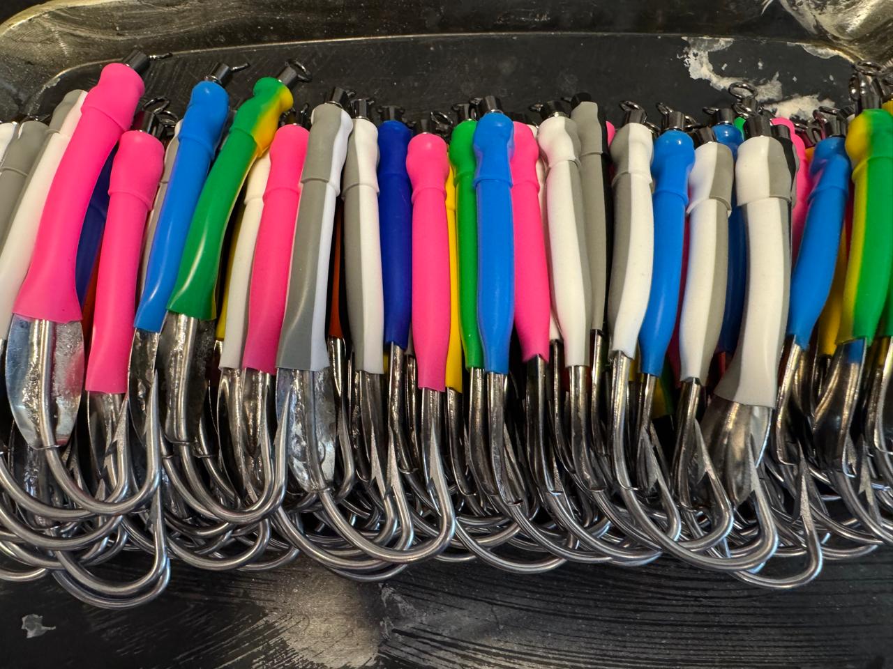 Plötukrókar - Platehooks 12/0  (10 stk/pcs) Blandaðir litir/Mixed colours