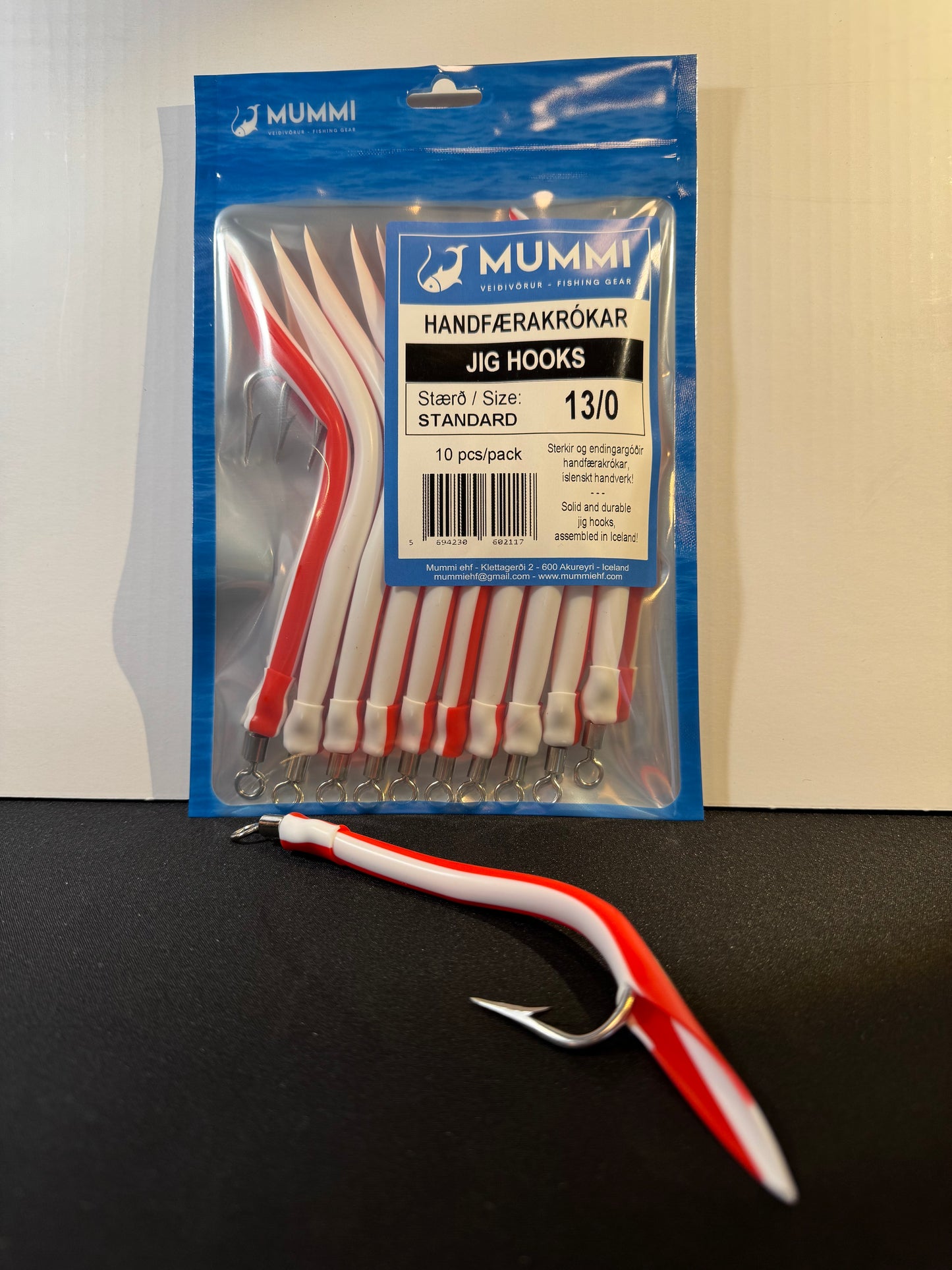 13/0 Krókar, Standard, 10 stk í pakkningu